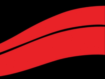 A red wave on a black background.