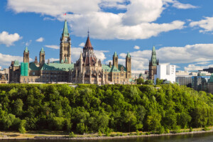 CIMS helped create a Virtual Reality version of Canadian Parliament, pictured in the distance