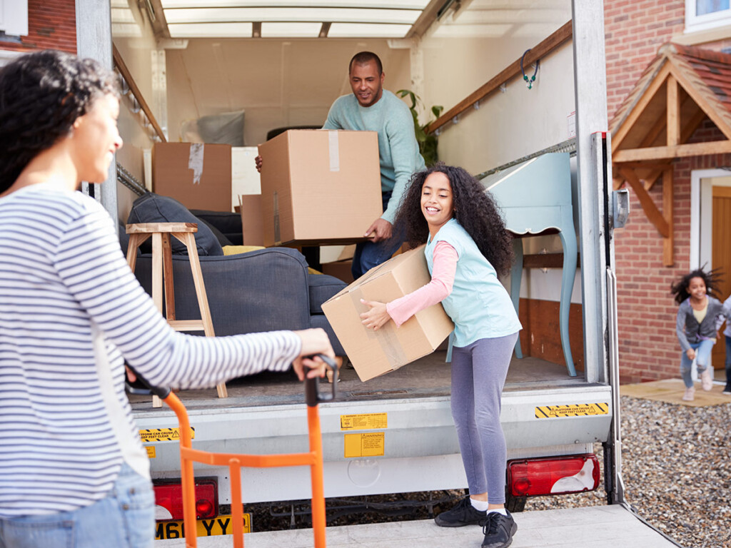 A family loads a moving van (Shutterstock)