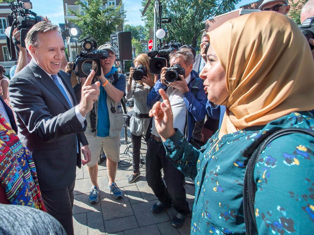 Coalition Avenir Québec leader François Legault on the campaign trail last September