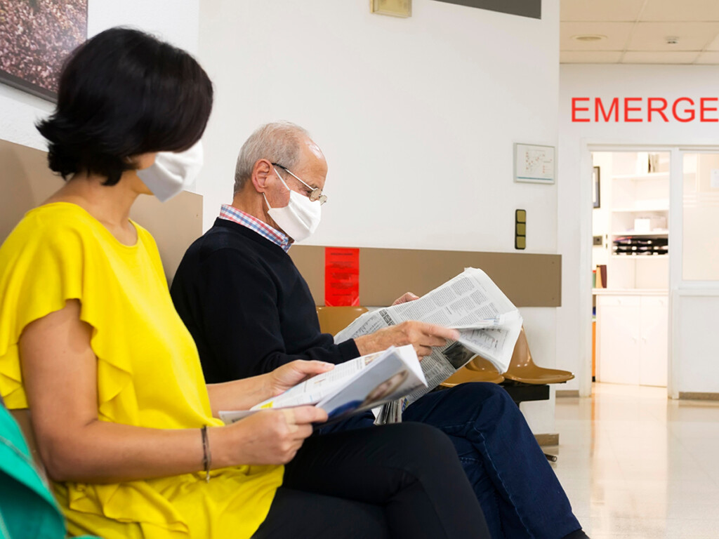 Non-COVID-19 patients in a medical clinic waiting room