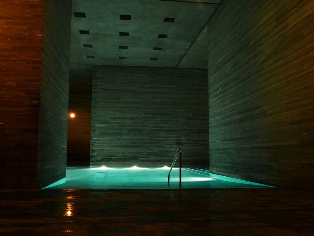 A Spa bath in a dark room