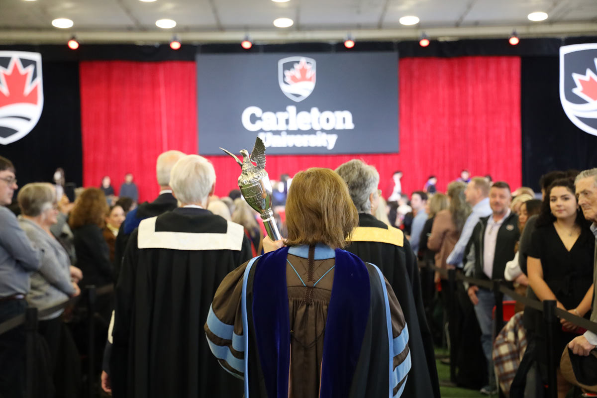 Behind the audience of a Convocation event.