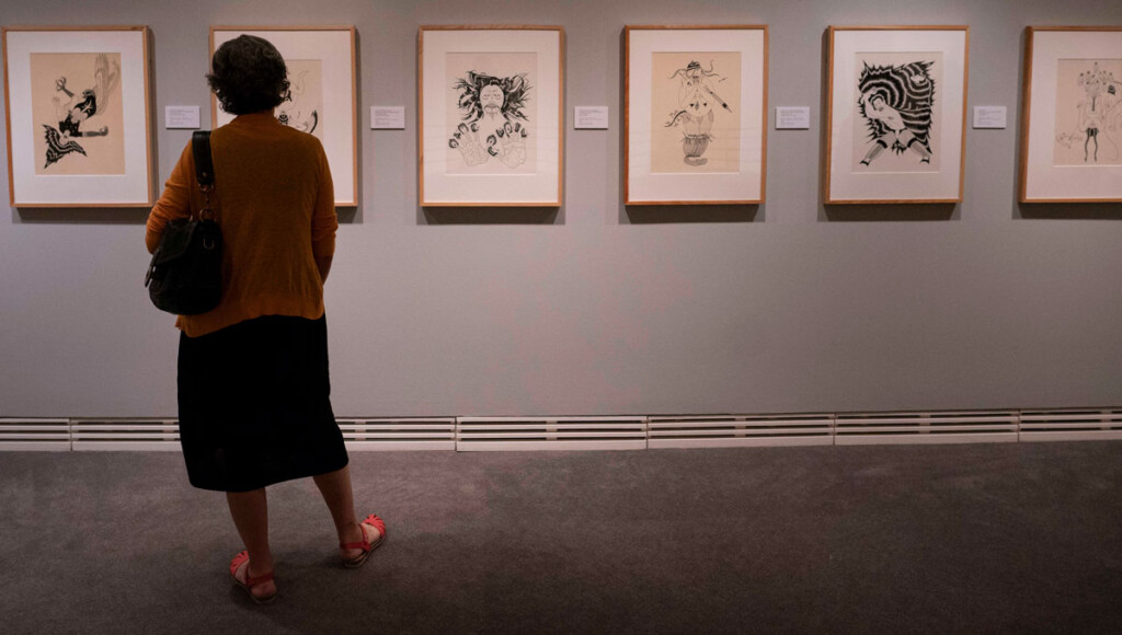 The Carleton University Art Gallery welcomed about 150 visitors Sept. 17 to celebrate the opening of its fall exhibitions consisting of Indigenous art and curation—Alootook Ipellie: Walking Both Sides of an Invisible Border and Here Be Dragons/Attention, dragons!