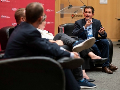 David Colleto speaks as part of a panel discussion during the Currents Lecture.