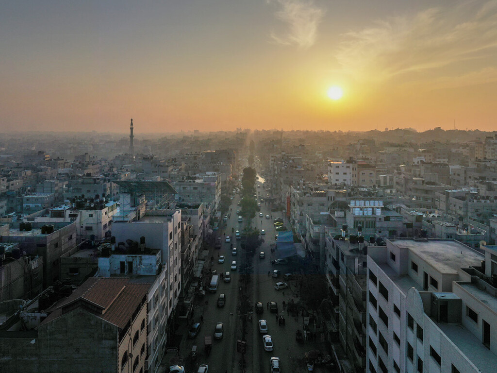 An aerial view of Gaza in 2021.
