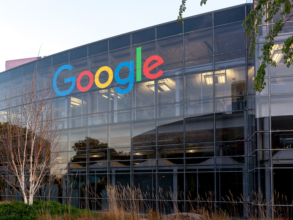 A building with the logo from corporate giant Google, where creating renewable energy options remains a priority.