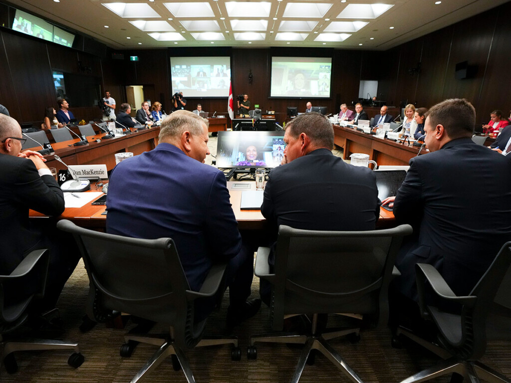 Hockey Canada officials appear at the Standing Committee on Canadian Heritage in Ottawa in July 2022 (Photo: THE CANADIAN PRESS/Sean Kilpatrick)