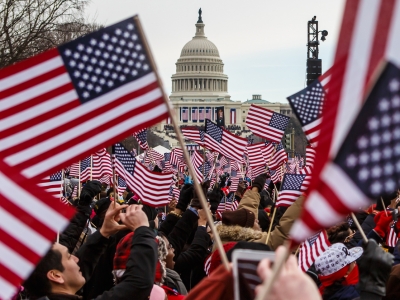 onlookers observe the 2013 inauguration of Barack Obama