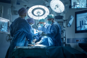 medical team performing surgery in operating room