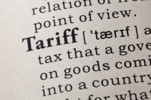definition of tariff in a dictionary- text is cut off but reads, 