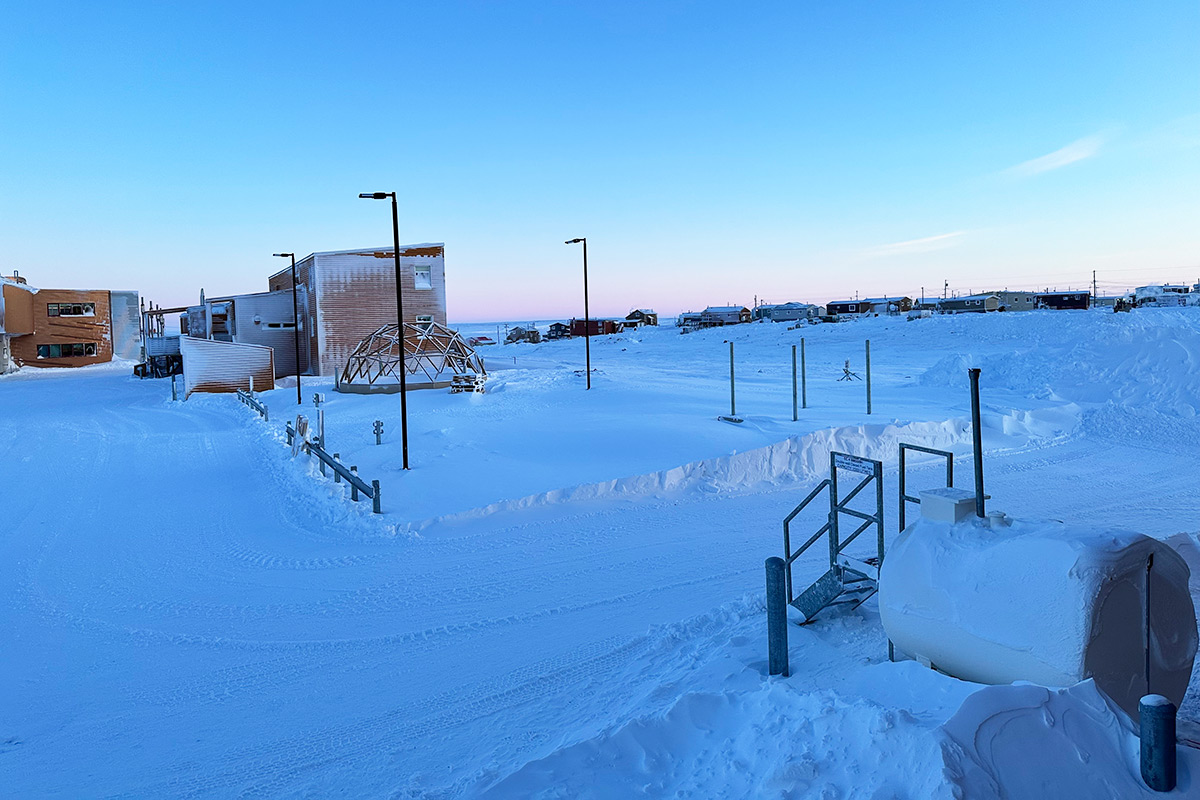 A northern community covered in snow.