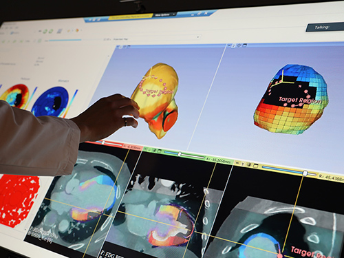 A multi-touch display with health data.