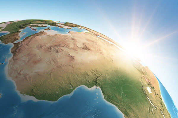 A view of the continent of Africa from space, to represent a story about a new Africa Strategy in Canada
