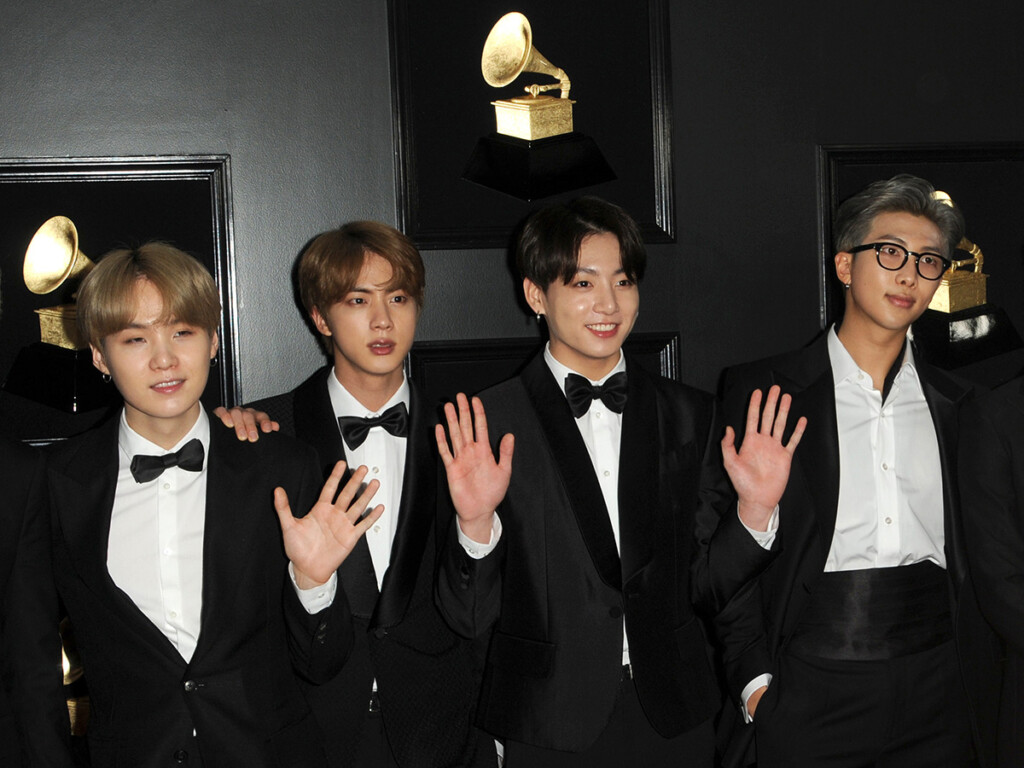 Members of BTS at the 61st Grammy Awards in Los Angeles. (Shutterstock)