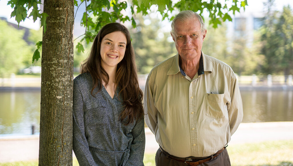 Margot Vandesande and her grandfather John McCalla