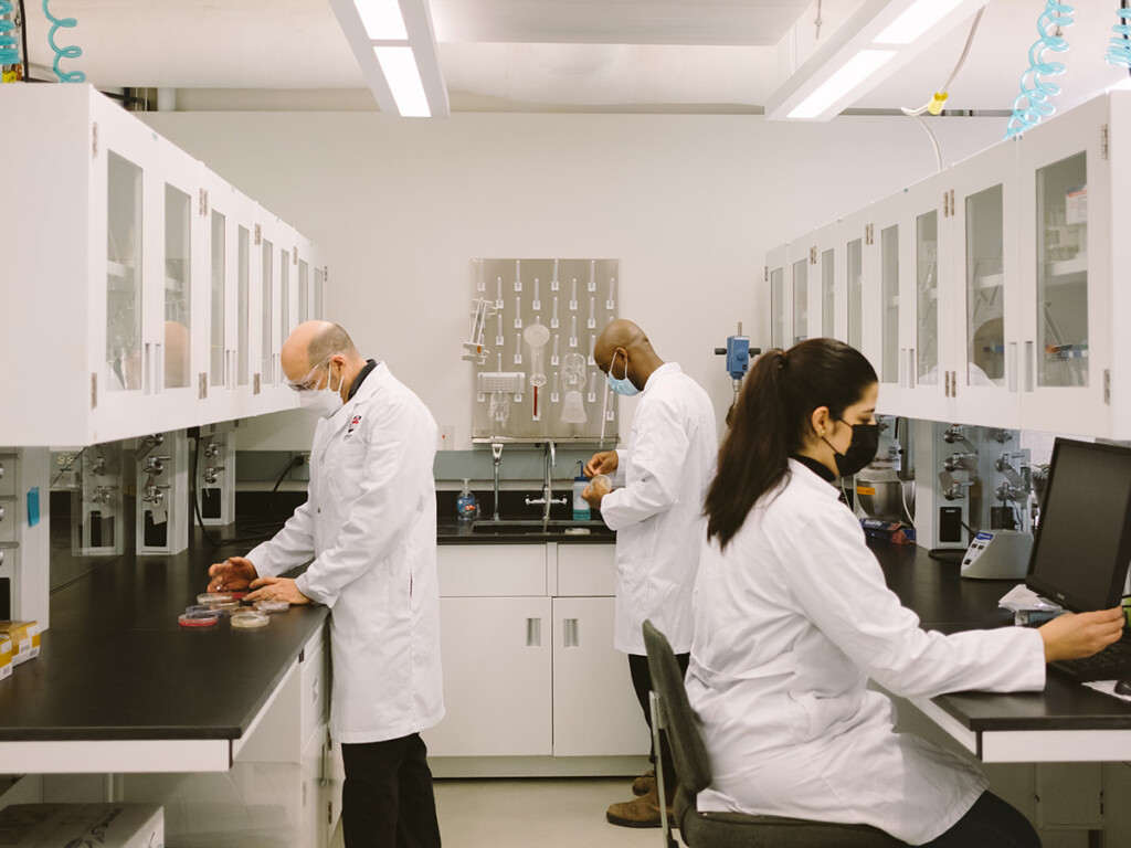 The team works on a sustainable path toward food security