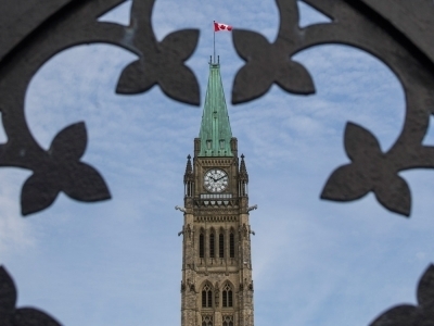 The Parliament Hill peace tower.