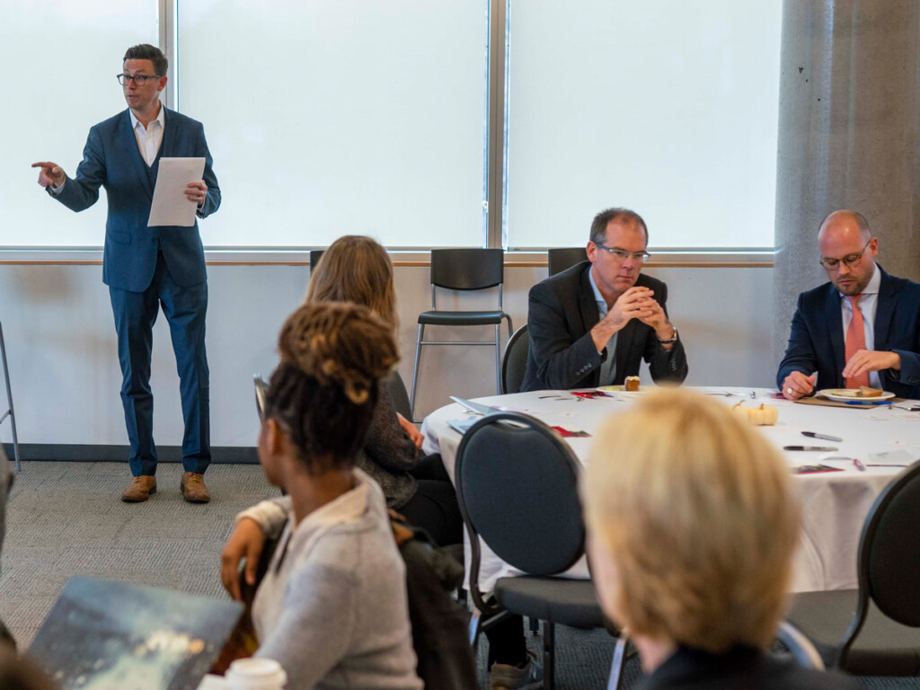 More than 30 students, faculty, staff and alumni sat down together on Oct. 30 to discuss Carleton University’s community impact and its force for good at the Board of Governors Talk Exchange.