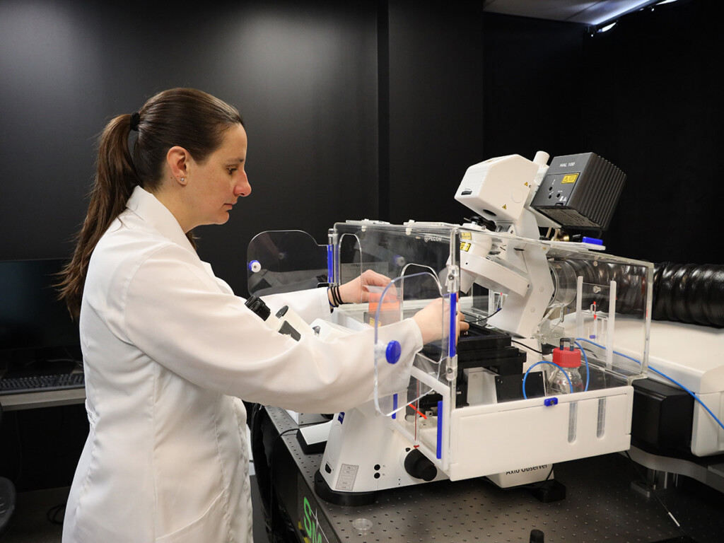 A scientist at work in a lab.