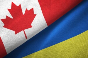 Canada and Ukraine Flags