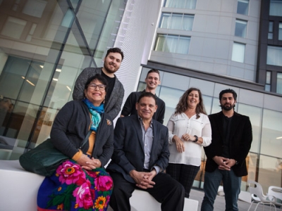 Carleton’s Manuel Báez and his students, pictued here in the courtyard of the Ottawa Art Gallery, have won Urban Design Awards.