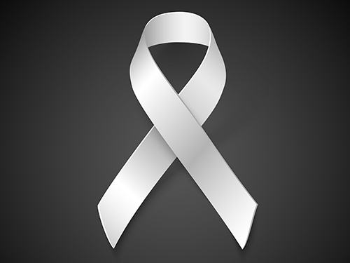 White Ribbon on a black background