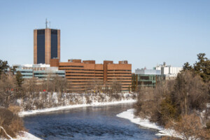 Carleton's campus during a sunny winter day