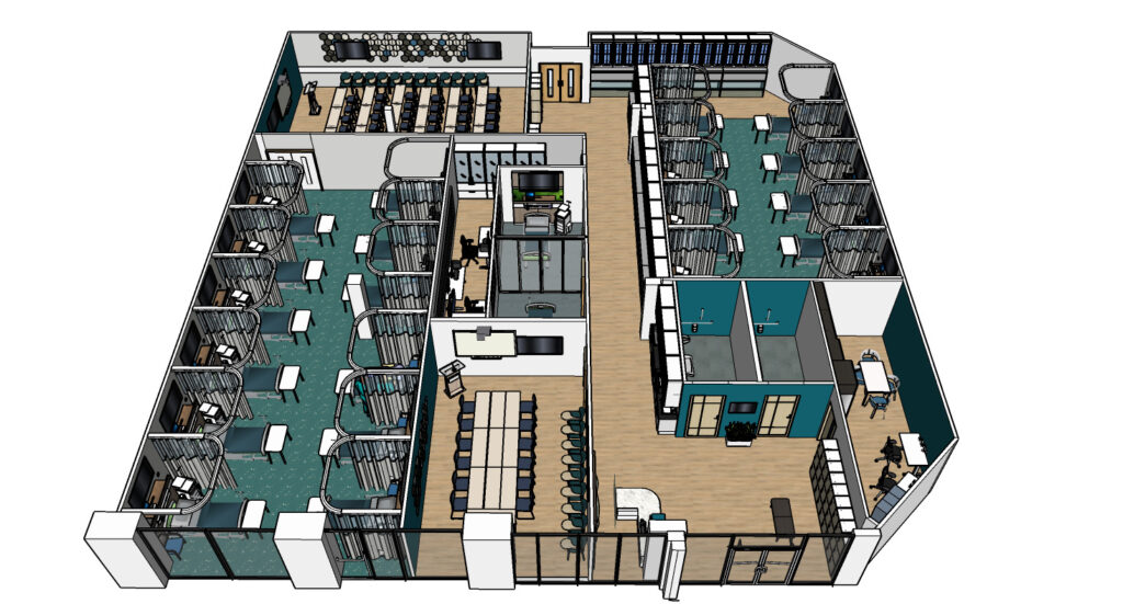 Imagine is of the floor plan for the Clinical Skills and Simulation Centre located in Kanata.
