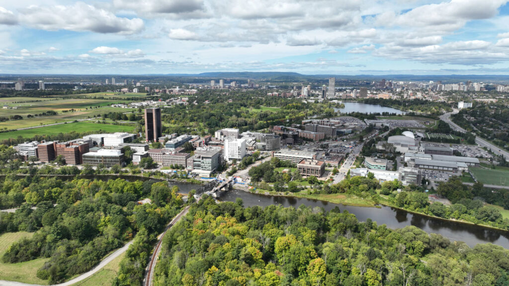 An aerial view of Carleton University