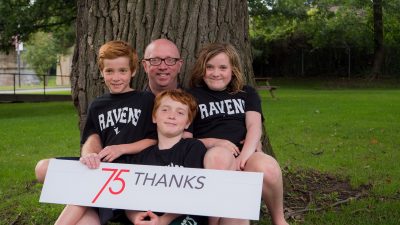 Donor Andy Donovan and his Three Children