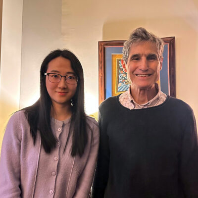 phot of Biqi Yan with thesis supervisor Jeremy Paltiel