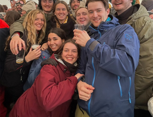 Pic of group of friends after skiing