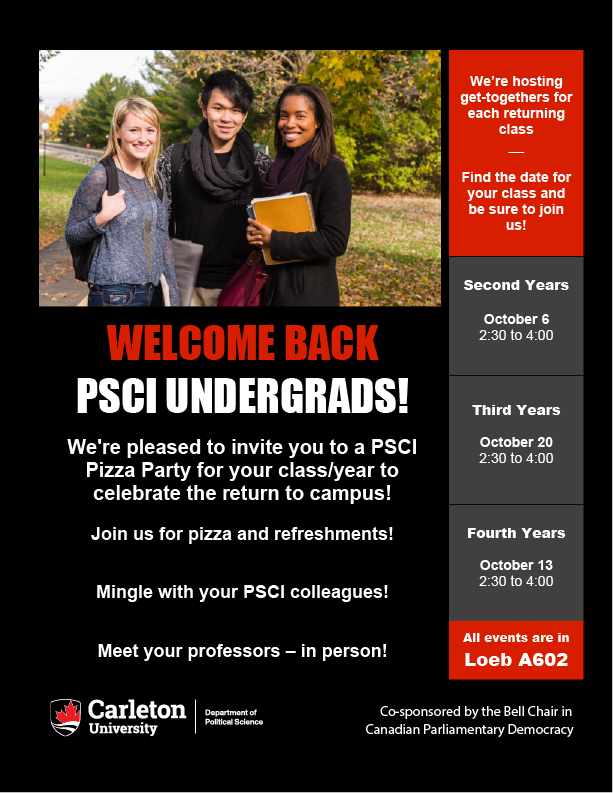 Back Pizza Party for 2nd, 3rd, 4th year polisci students