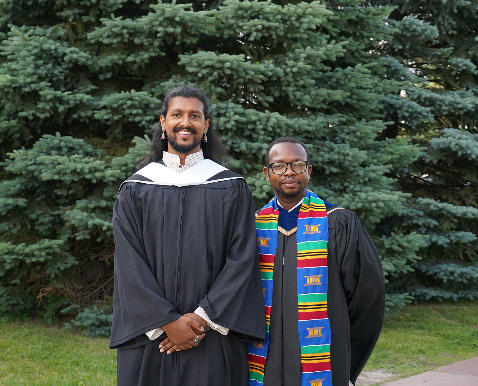 photo of MA grad Ashwin Shantha and Prof. Isaac Odoom