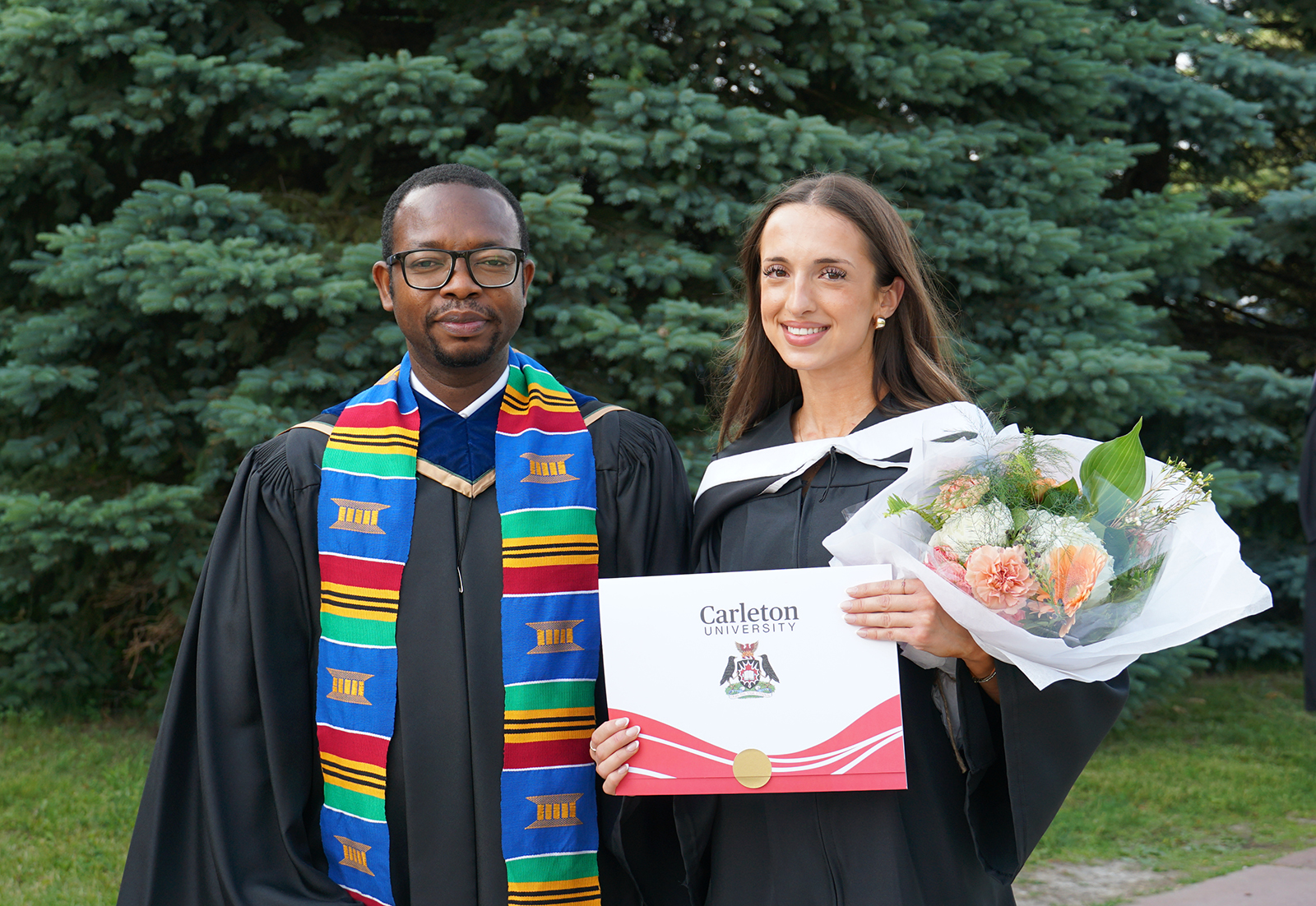 photo of Isaac Odoom and Polisci grad Sofia Martinez