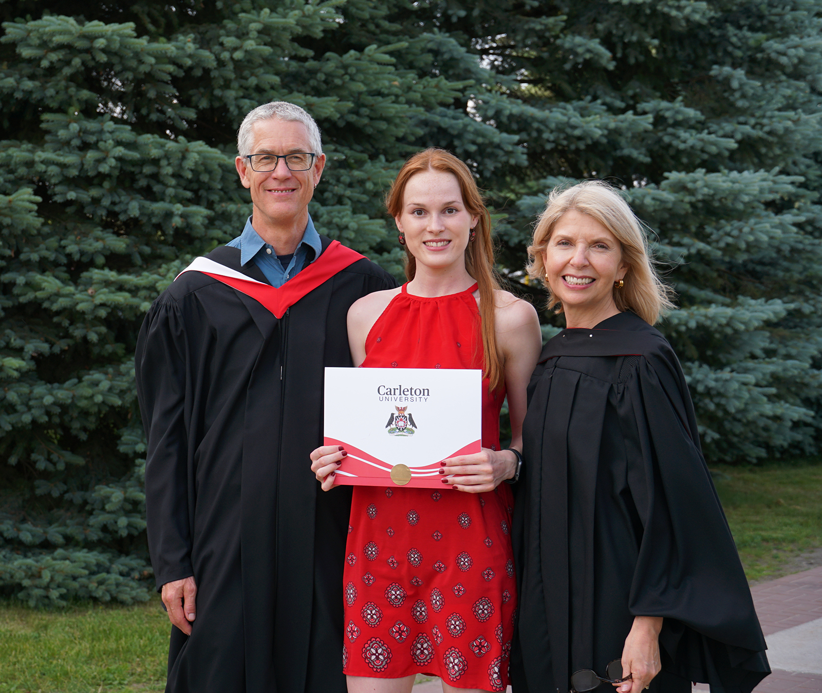 photo of Peter Andrée, Polisci MA grad Stella Oliver, and Fiona Robinson