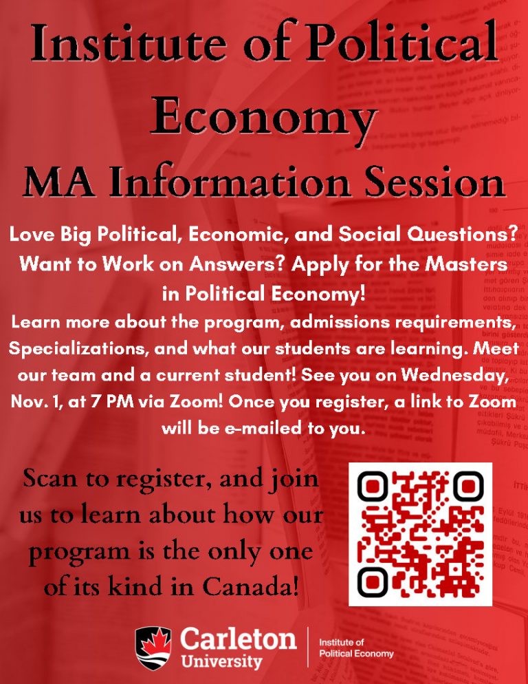 MA Information Session - Events - Institute of Political Economy