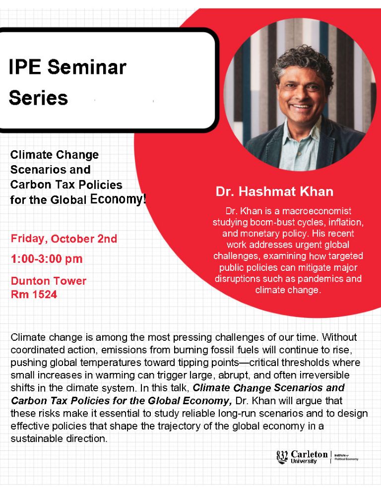 Climate Change Scenarios and Carbon Tax Policies for the Global Economy!