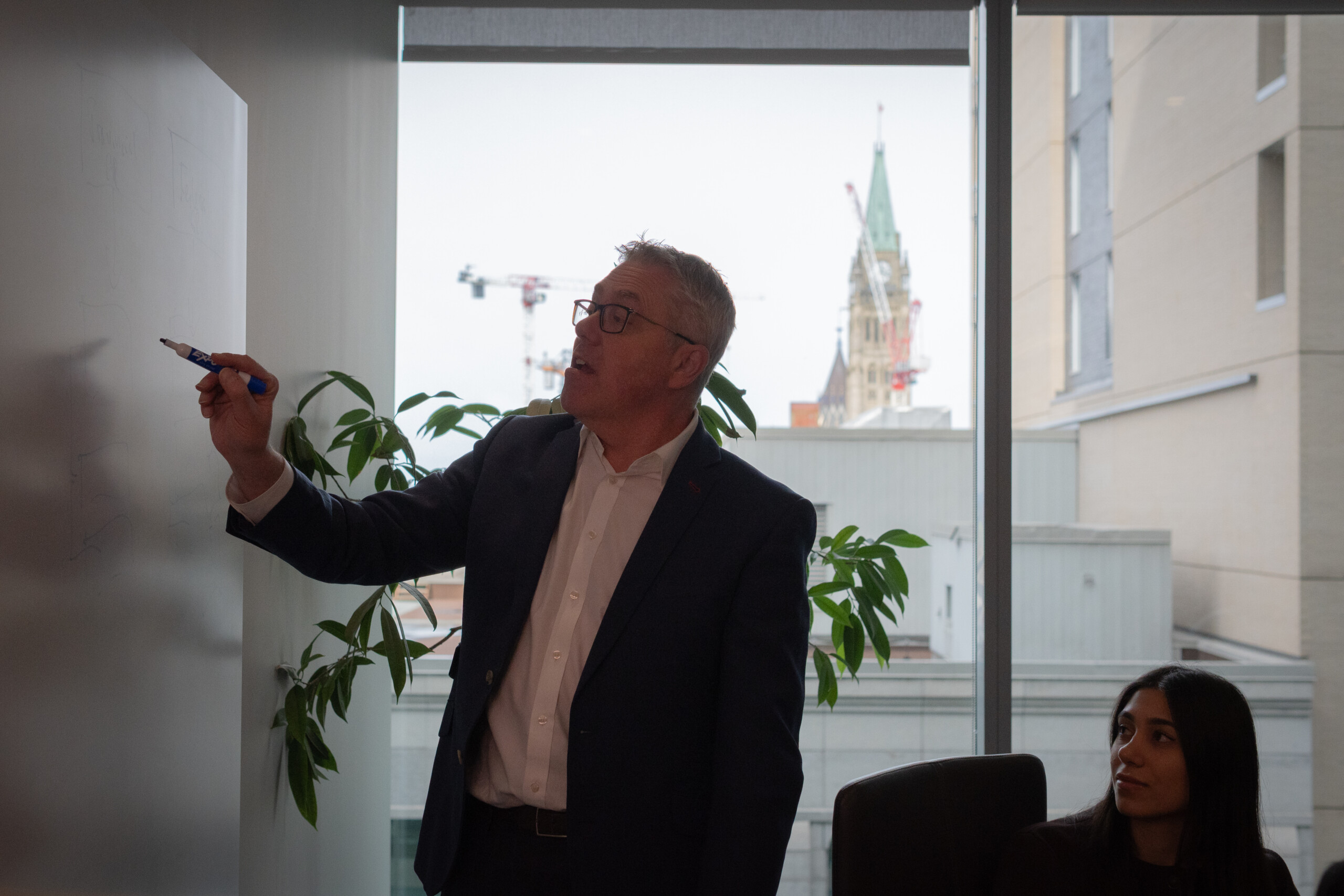 Director leading meeting