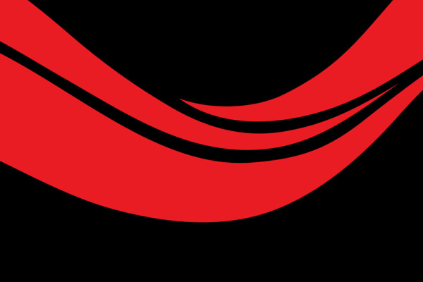 A black background with a red wave.