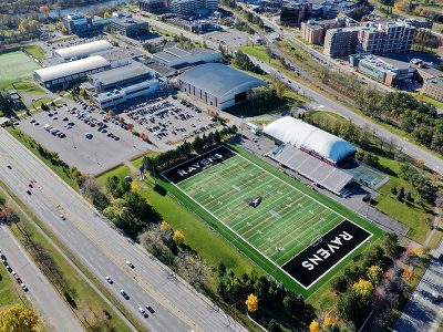 An aerial view of the Carleton University campus.