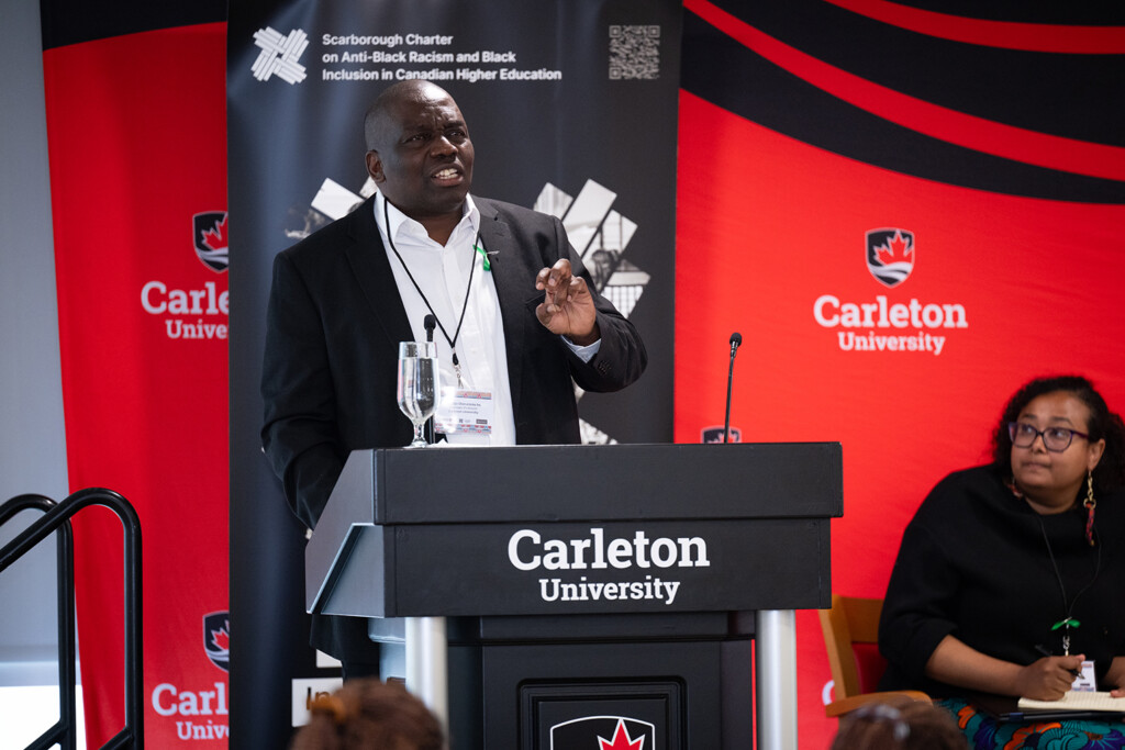 Samuel Ojo Oloruntoba on stage. 