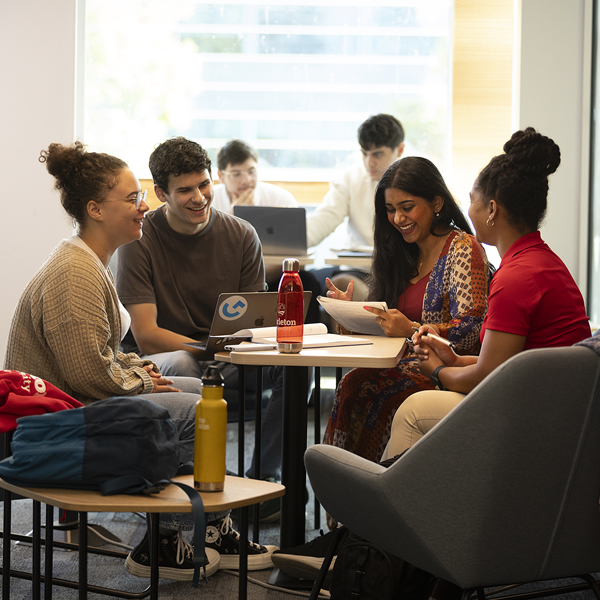Students in the library.