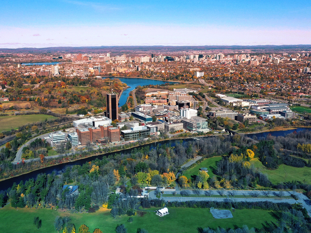 Aerial photo of campus