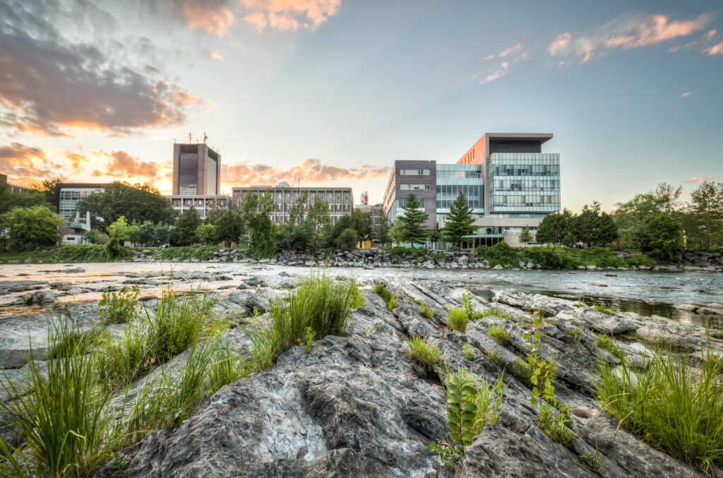 Carleton campus overseeing Rideau river