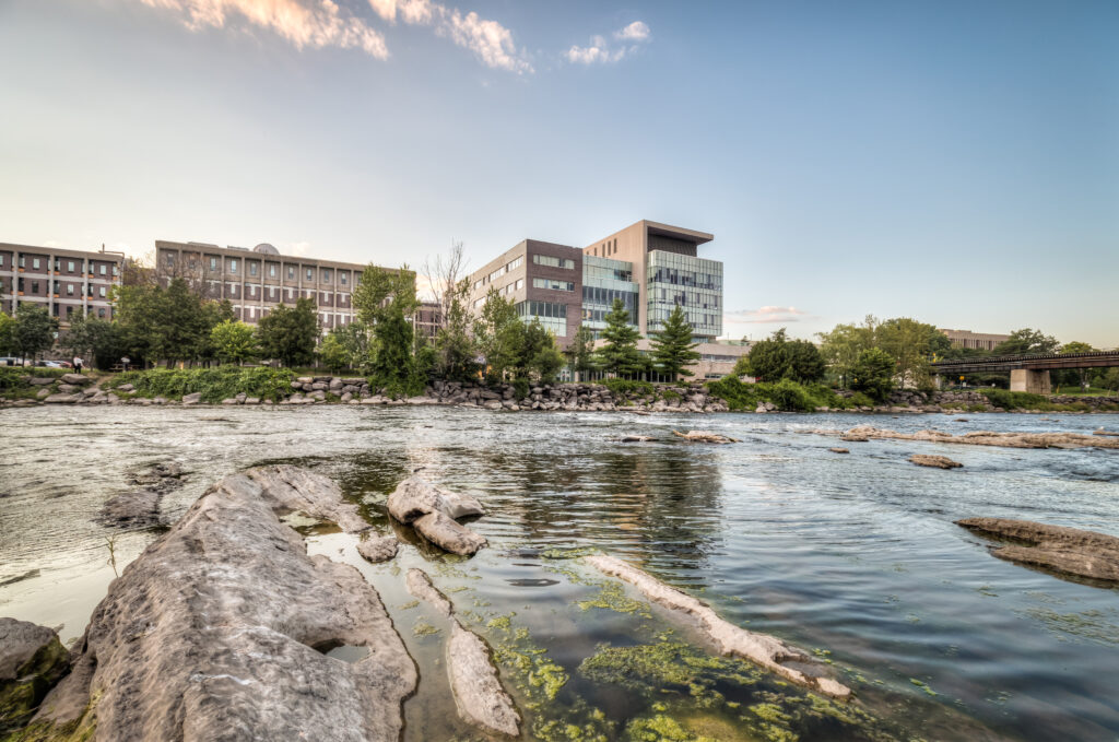 Carleton campus overseeing Rideau river