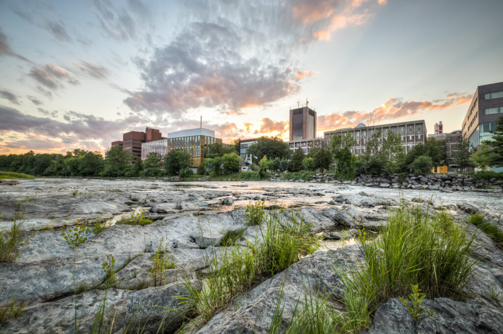Carleton campus overseeing Rideau river