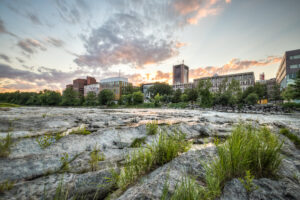 Carleton campus overseeing Rideau river