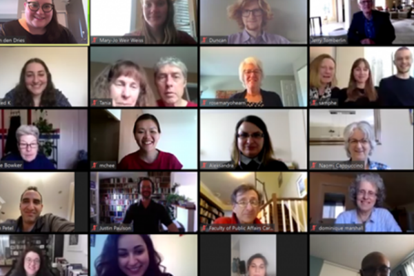 Screenshot of Provost Scholar Award videoconference